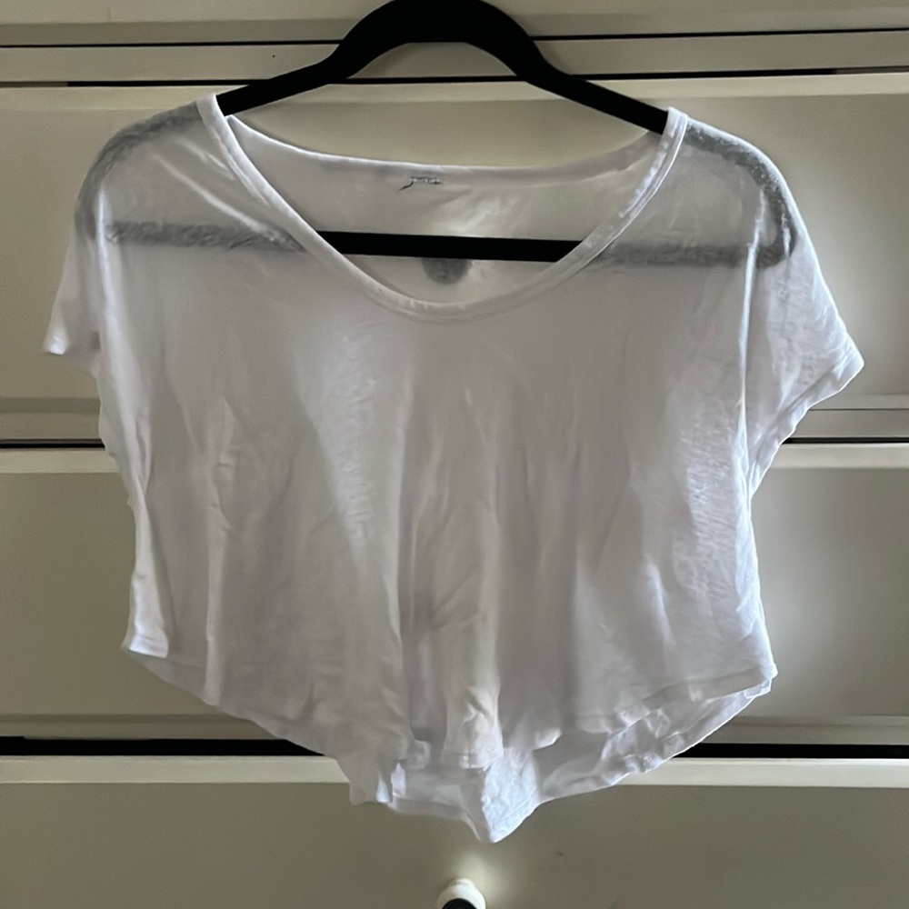 basic white flowy top